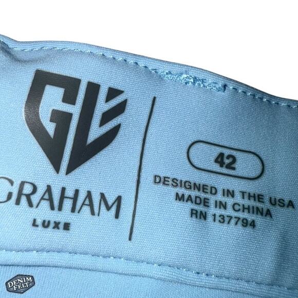 GRAHAM LUXE Men’s Powder Blue Wren Golf Shorts | NEW!! - Picture 3 of 5